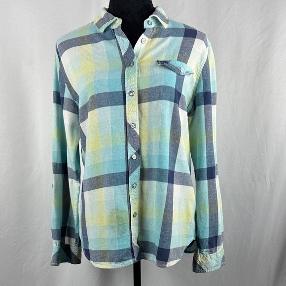 Tribal Tops - Tribal Long Sleeve Plaid Button-Up Shirt